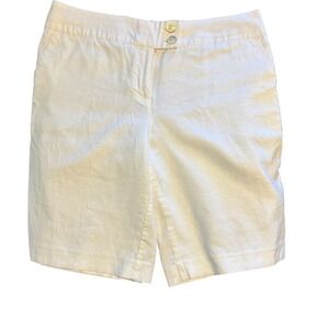 George | Womens Arctic White Linen Blend Bermuda Shorts Size 14